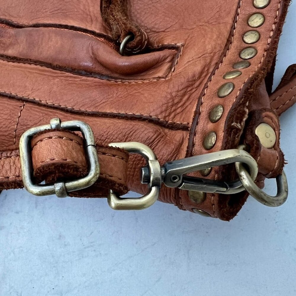 Sundance Brown Leather Studded Crossbody Bag - Picture 11 of 13